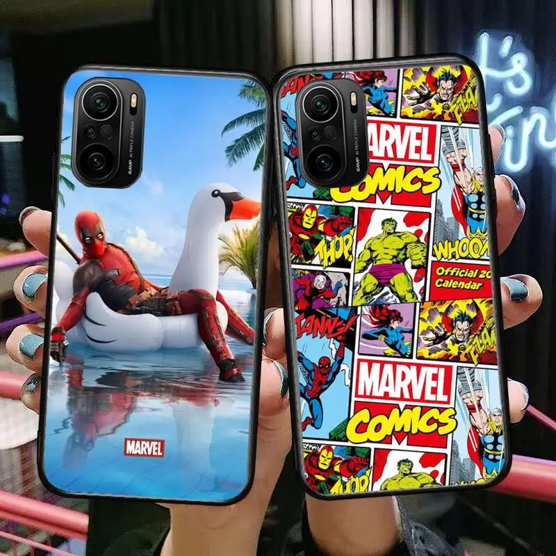 

Marvel Comics Phone Case For xiaomi redmi POCO F1 F2 F3 X3 Pro M3 9C 10T Lite NFC Black Cover Silicone Back Prett mi 10 ultra co