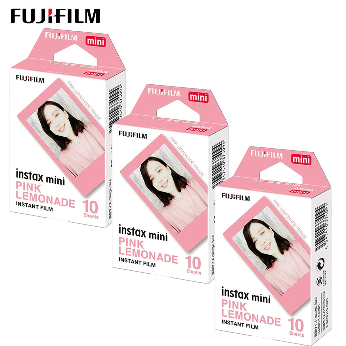 

10/20/30Sheets Fujifilm Pink Lemonade Instax Mini Film Photo Paper For Fuji Mini 11 8 9 7s 25 26 70 90 Instant Camera SP-1 SP-2