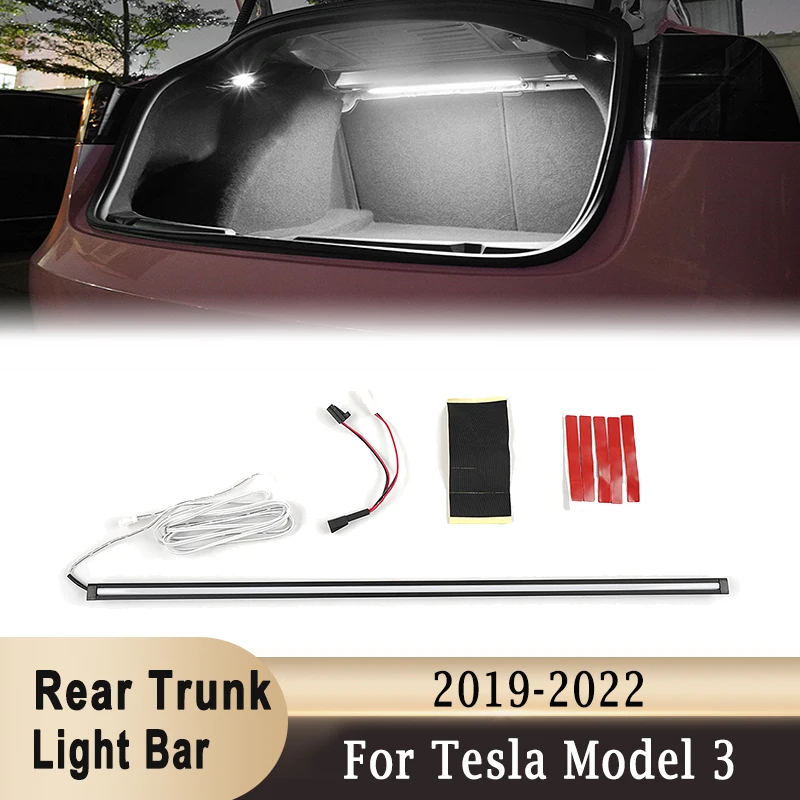 

Автомобильный задний багажник, фотолента для Tesla Model 3 2019-2022, интеллектуальная световая панель 12 В, светодиодная внутренняя декоративная лампа для багажника