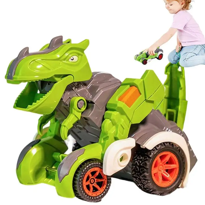 

Pull Back Car Toy Dinosaur Shape Transforming Vehicle Playsets Friction Driving Dinosaur Carrier Vehicles For Toddlers Kids Boys