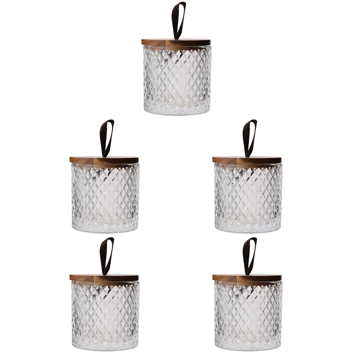 

5x Sugar Tea Coffee Tea Bean Coffee Jar Jar With Wood Lid Canister for Home Friends Storage Kitchen