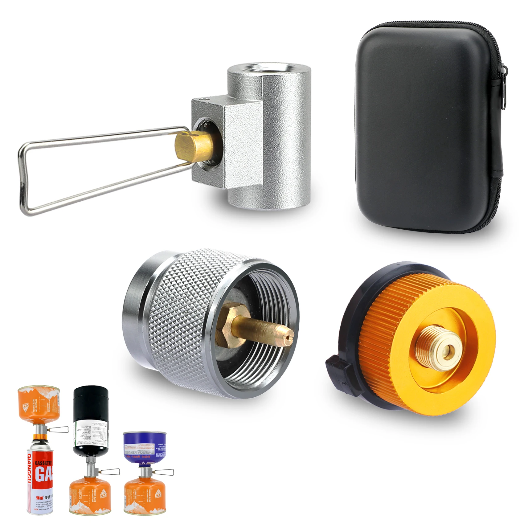 

SANLIKE 3PCS Camping Stove Gas Adapter Propane Isobutane Butane Refill Gas Adapters Set Outdoor Fuel Canister Adapter Conversion