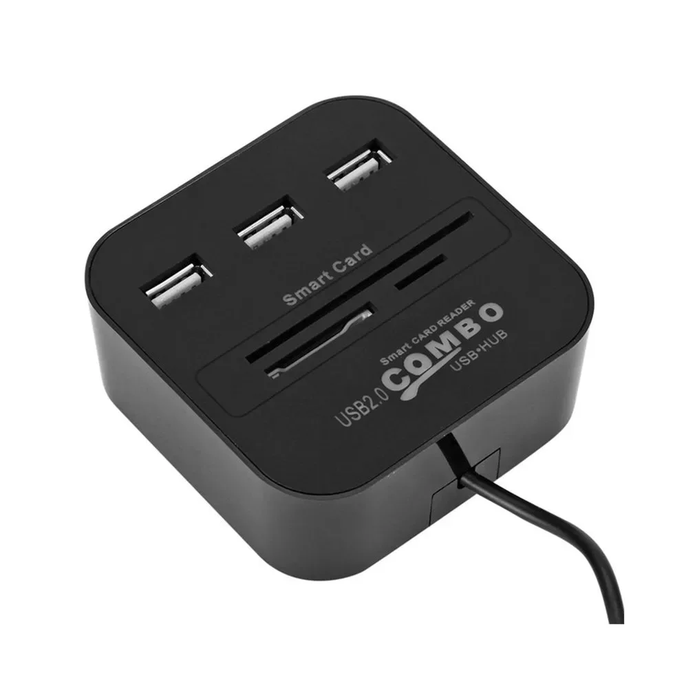 Usb2.0 Combo Usb Splitter Hub Multi-Card Reader Usb Hub 4 Card Reader Memory Card Reader Smart Charging Port And Individual