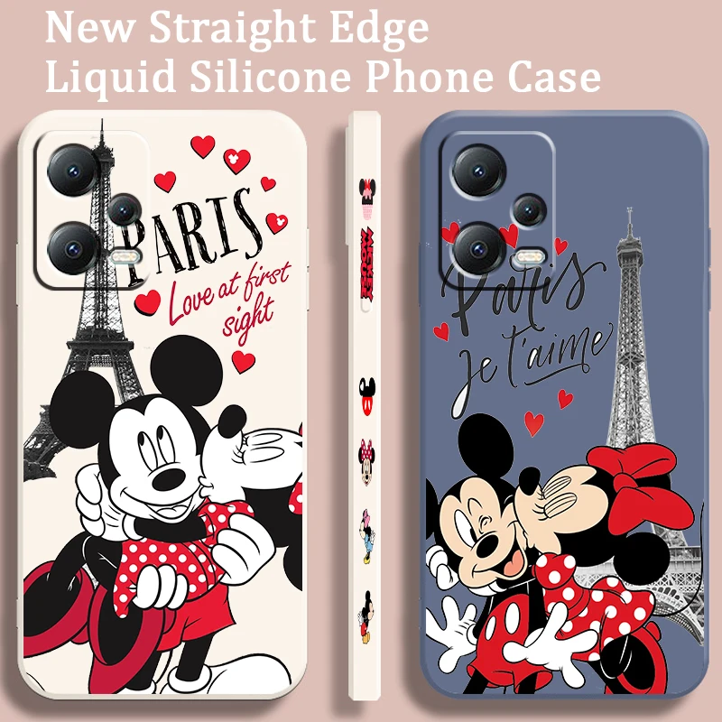 

Disney London Minnie Mickey Liquid Left Rope For Xiaomi Redmi Note 12 12S 12R 11 11T 11S 10 10S 9 8 8T Pro Plus 5G Phone Case