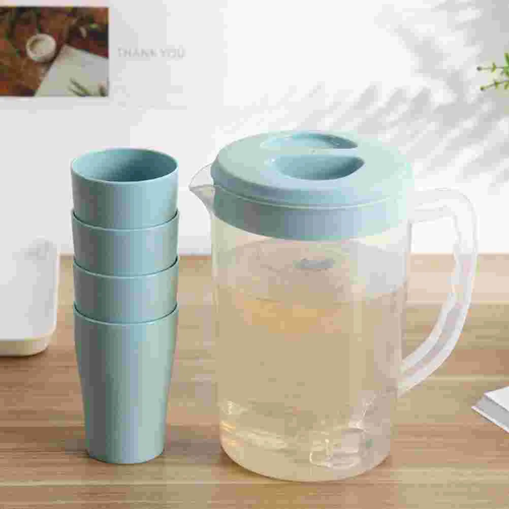 

Pitcher Water Plasticbeveragejug Tea Kettle Lid Pitchers Cold Fordrink Lemonade Clear Container Hot Iced Drinks Pot Ice Fridge
