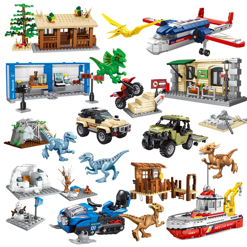 

Конструктор Парк Юрского периода, динозавр, парк мира, стиgimoloch, модель, динозавр, спасательные фигурки, Детские кубики «сделай сам», развива...