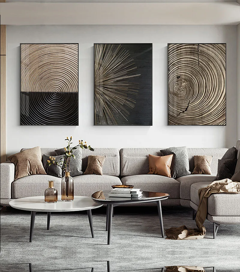 

Vintage art poster, abstract, black, gold, wood grain, wood grain rings, tree radial lines, wall art, canvas, home decor