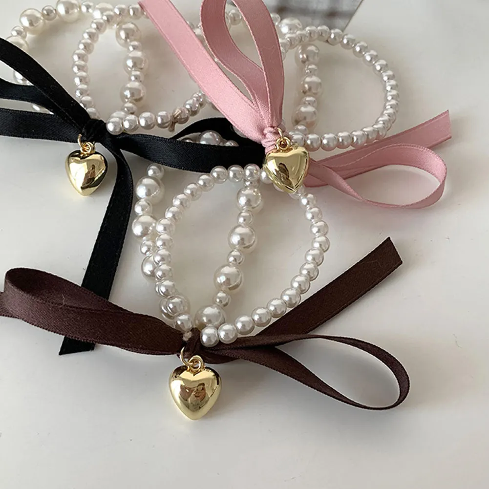 

Женские резинки для волос с бантом и жемчугом, резинки для волос в Корейском стиле, аксессуары для волос, 2022