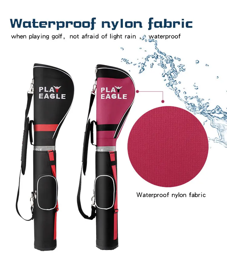 PLAYEAGLE Waterproof Nylon Golf Mini Portable Sunday Pencil  Bag  for 5~8pcs Clubs Lightweight Caddie Aviation  Accessories