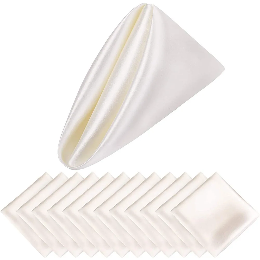 

12Pc Cloth Napkins 17x17In Polyester Napkins For Party Wedding Cloth Soft Kitchen Dinner Napkins Table Design Mat Wedding Deco