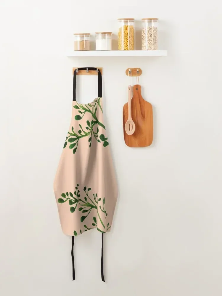 Timid Orange Shade акварельная ветка оливкового дерева фартук для кухни женский кухонный