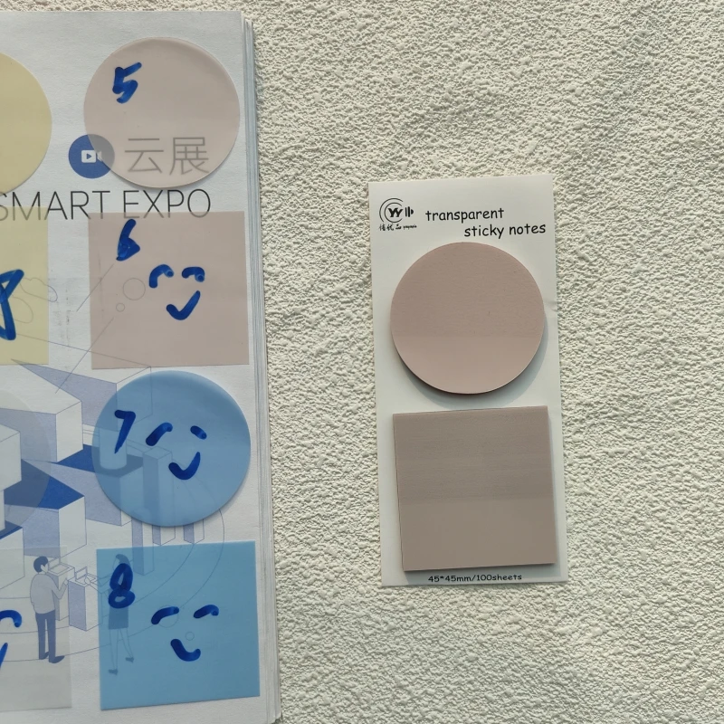 100 листов прозрачные ПЭТ водонепроницаемые липкие блокноты для заметок, школьные канцелярские принадлежности, офисные принадлежности