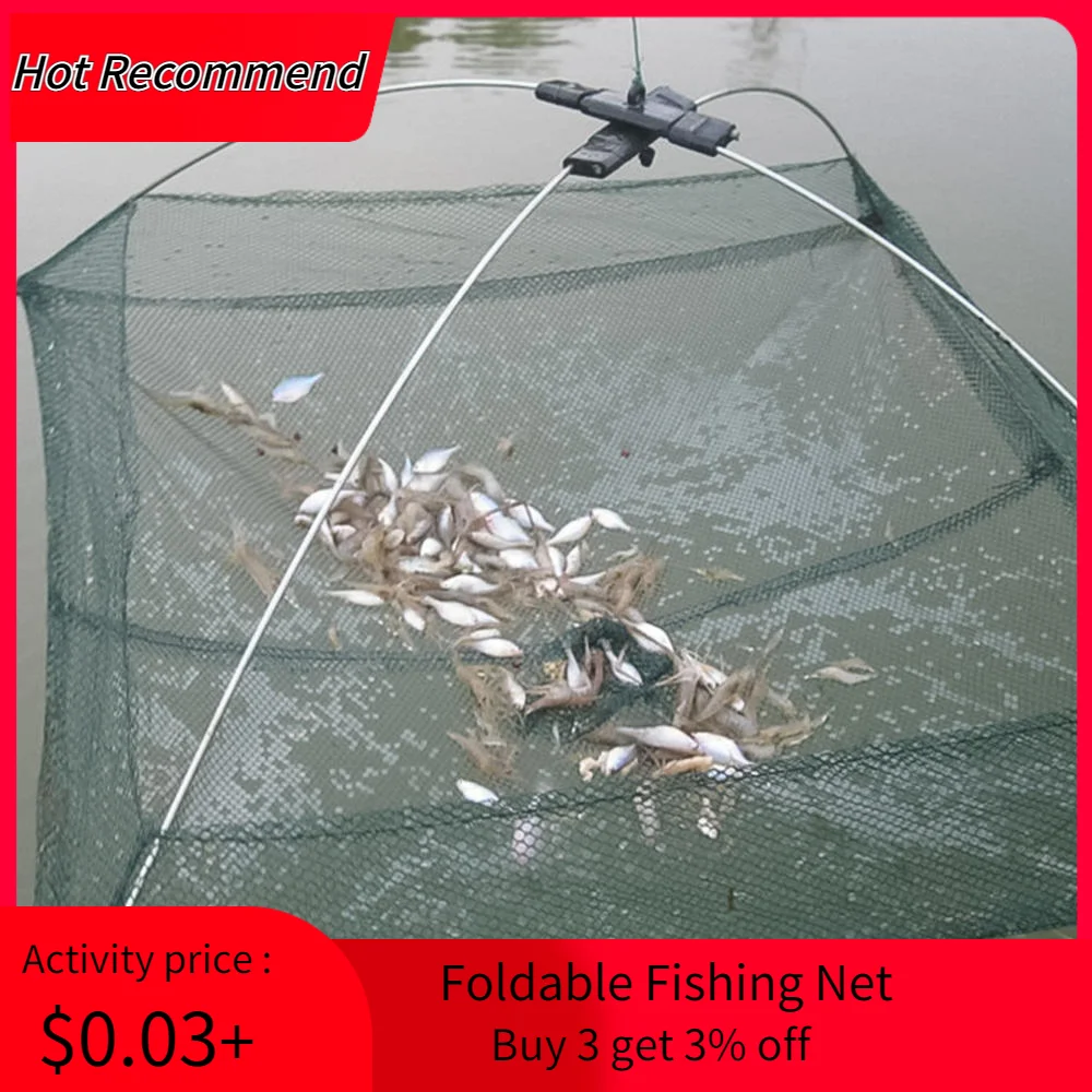 Рыболовная сеть складной сетки нейлоновая рыболовная Ловушка приманки Литой Dip