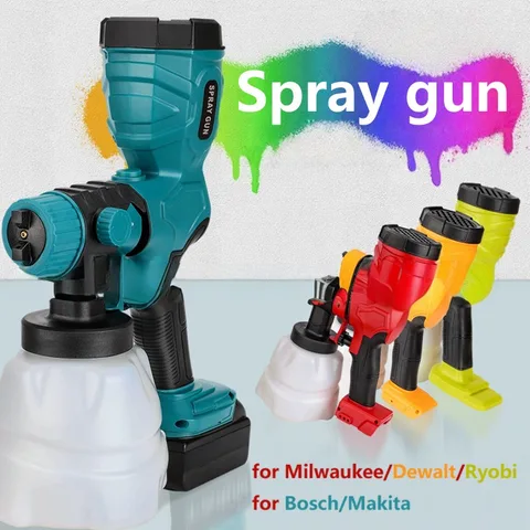 Беспроводной пистолет-распылитель краски для аккумуляторов Makita/Dewalt/Milwaukee/Bosch/Ryobi 18 В