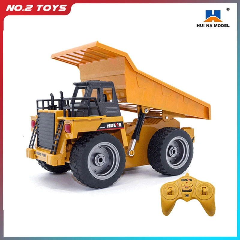 Huina Rc Truck 1540 1:18 6 Ch 2.4G Alloy Remote Control Dump Truck 4 WD Mine Construction Vehicle Toys Machine Model Car for Boy