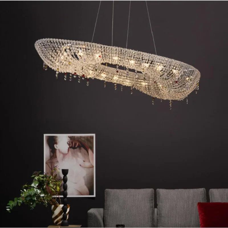 

LED pendant lamp luxury Nordic Creative crystal living decoration dining bedroom villa hang light crystal chandelier home decor