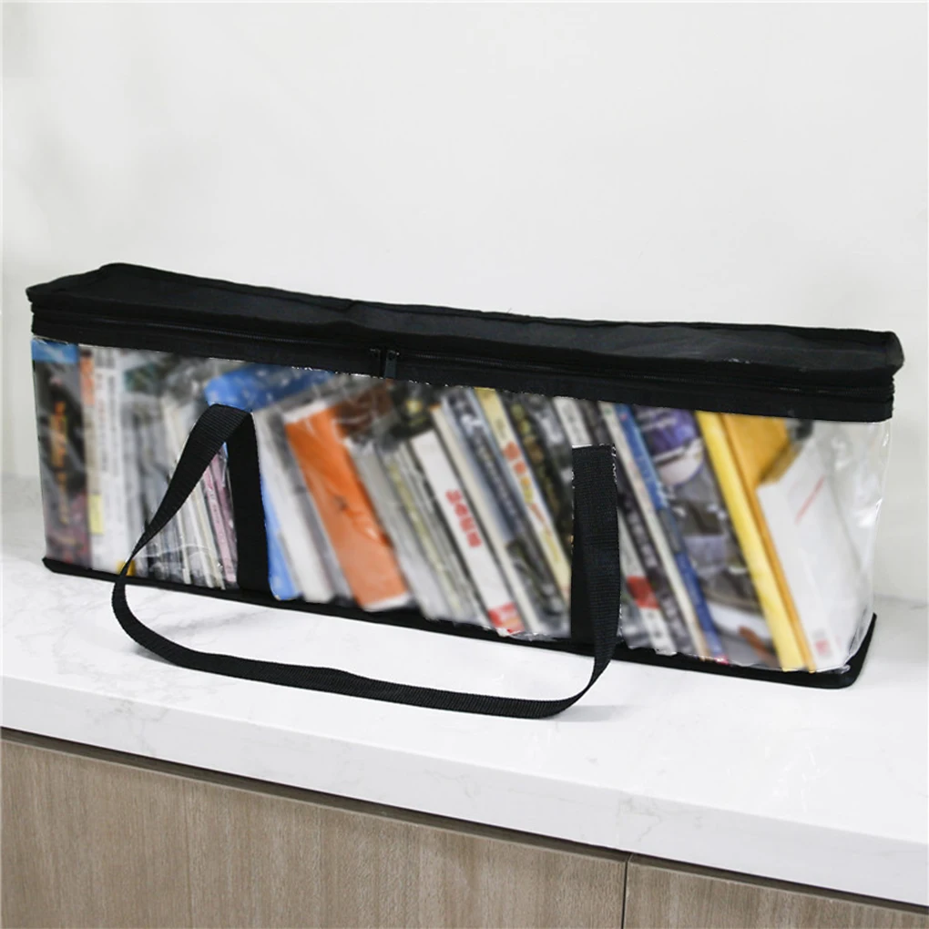 

Transparent Storage Bag 600D Oxford Cloth Dust-Proof Waterproof DVD Books Display Protective Casing Desk Organizer Bags