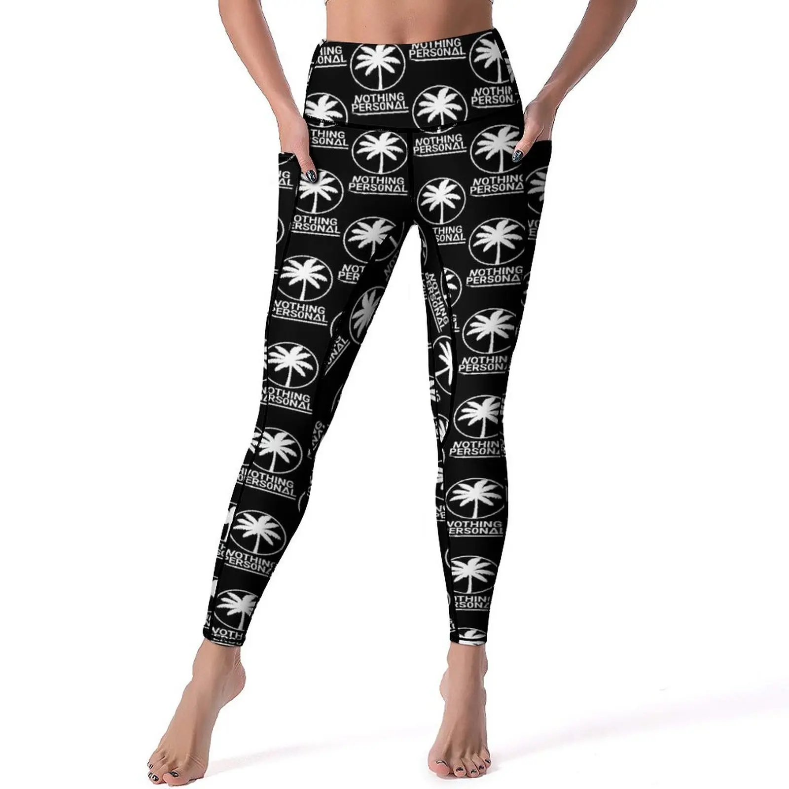 

Palm Trees Yoga Pants Pockets Plants Print Leggings Sexy Push Up Casual Yoga Sports Tights Stretch Design Workout Leggins