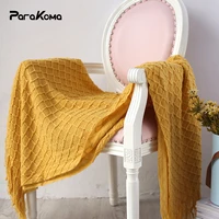 new style sofa blanket small rhombus pure color knitted blanket household bed nap blanket