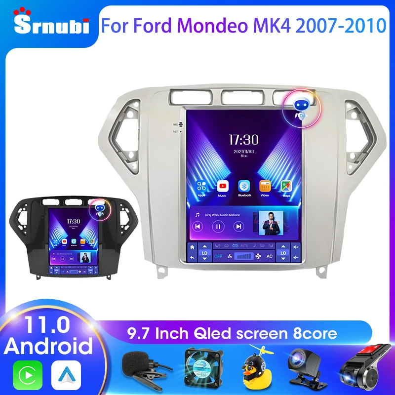 

Srnubi 2 Din Android 11.0 Car Radio for Ford Mondeo Mk4 Galaxy A/C 2007 - 2010 Multimedia Video 4G WIFI Carplay 9.7" Navigation