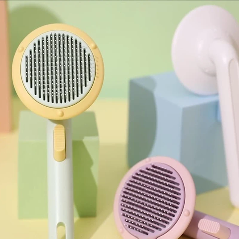 

Dog Slicker Brush with Soft Massage Function Self Cleaning Pet Grooming Comb
