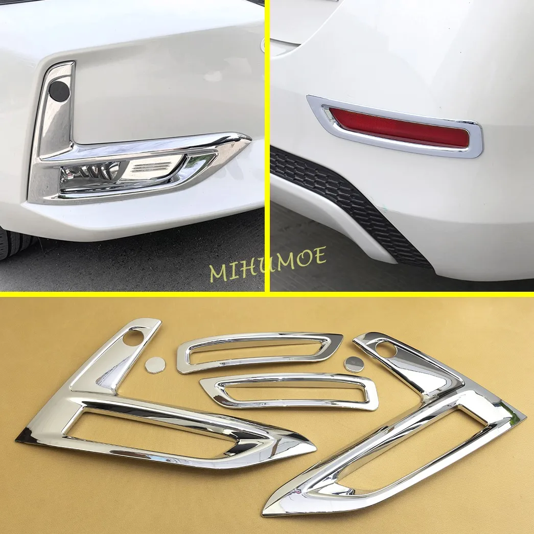 Глянцевый хромированный Передний + задний нижний бампер противотуманный фонарь