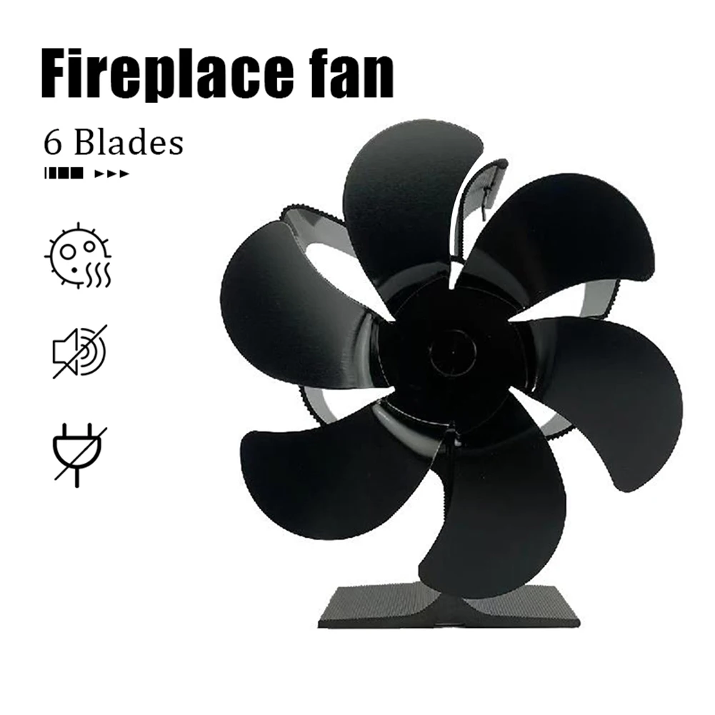 

Portable Black Fireplace Fans Quiet Appliances Family Fireplace Fan No Battery Aluminum Home Efficient Heat Distribution Tools