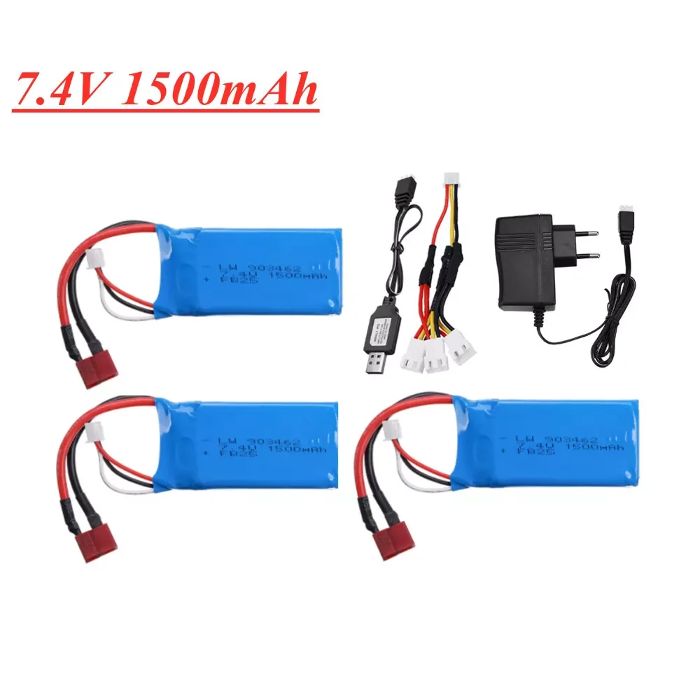 

7.4V 1500mAh 2S Lipo Battery For Q39 Wltoys A959-B A969-B A979-B K929-B RC Desert Truck Car Spare Parts