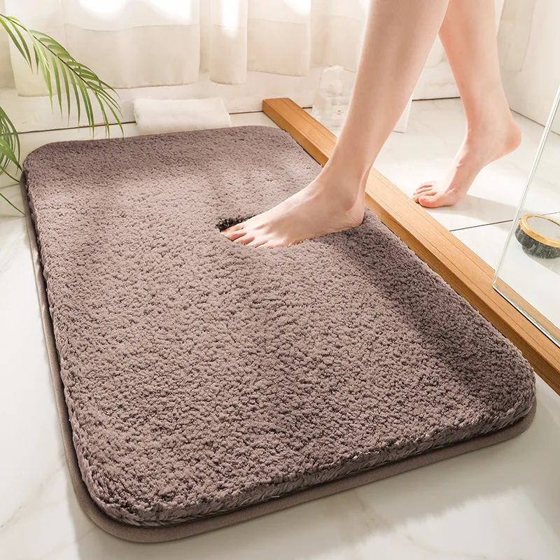 

Bath Mat Super Thick Fluff Fiber Bathroom Carpet Soft Plush Absorb Water Rug Toilet Floor Foot Mats Shower Room Doormats