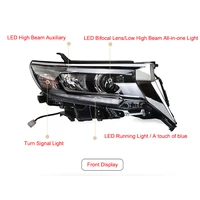 car lights for toyota prado headlight 2017 up drl led turn signal low high beam with light source