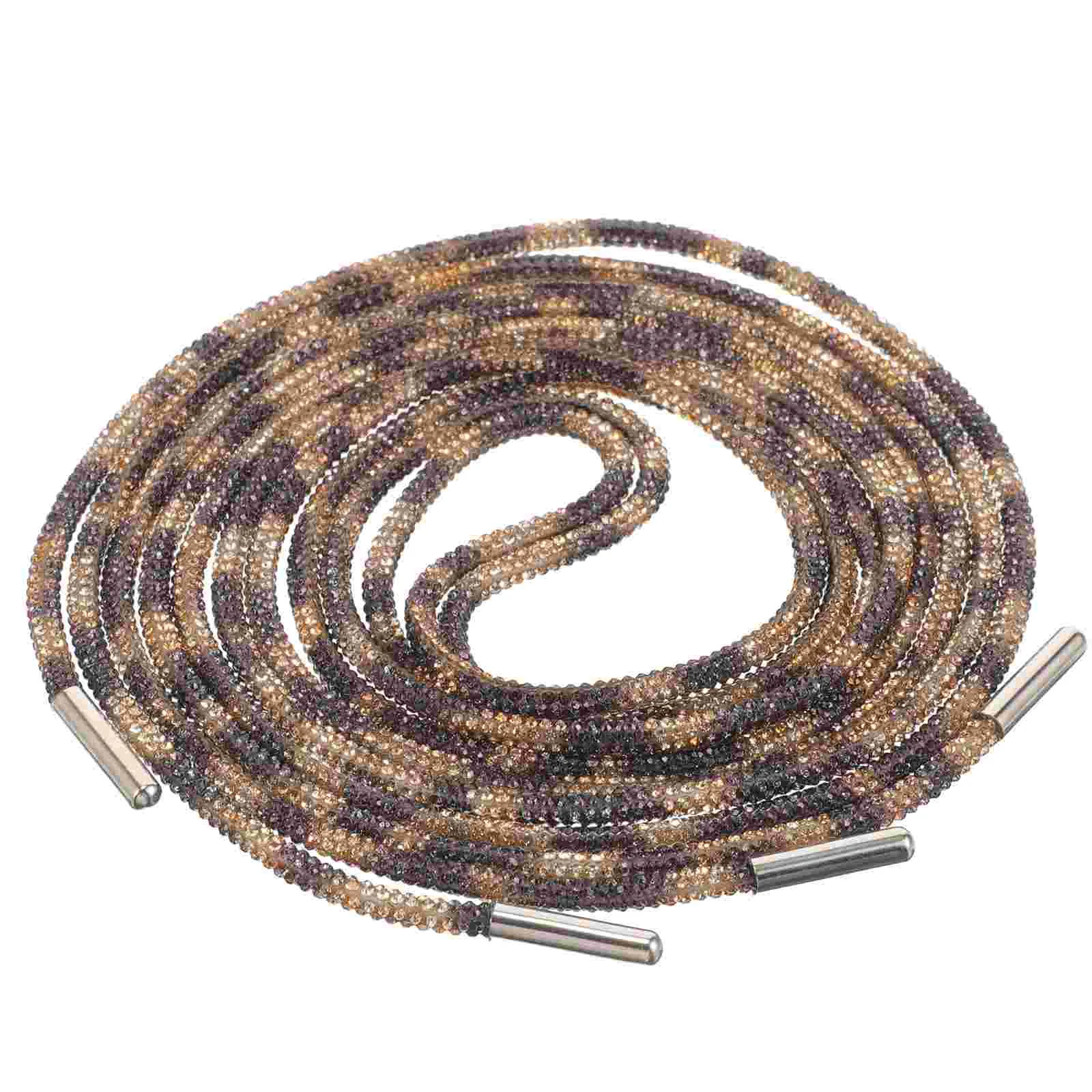 

Adults Shoelaces Sneakers Sports Leopard Print Boots Rhinestone Rhinestones White