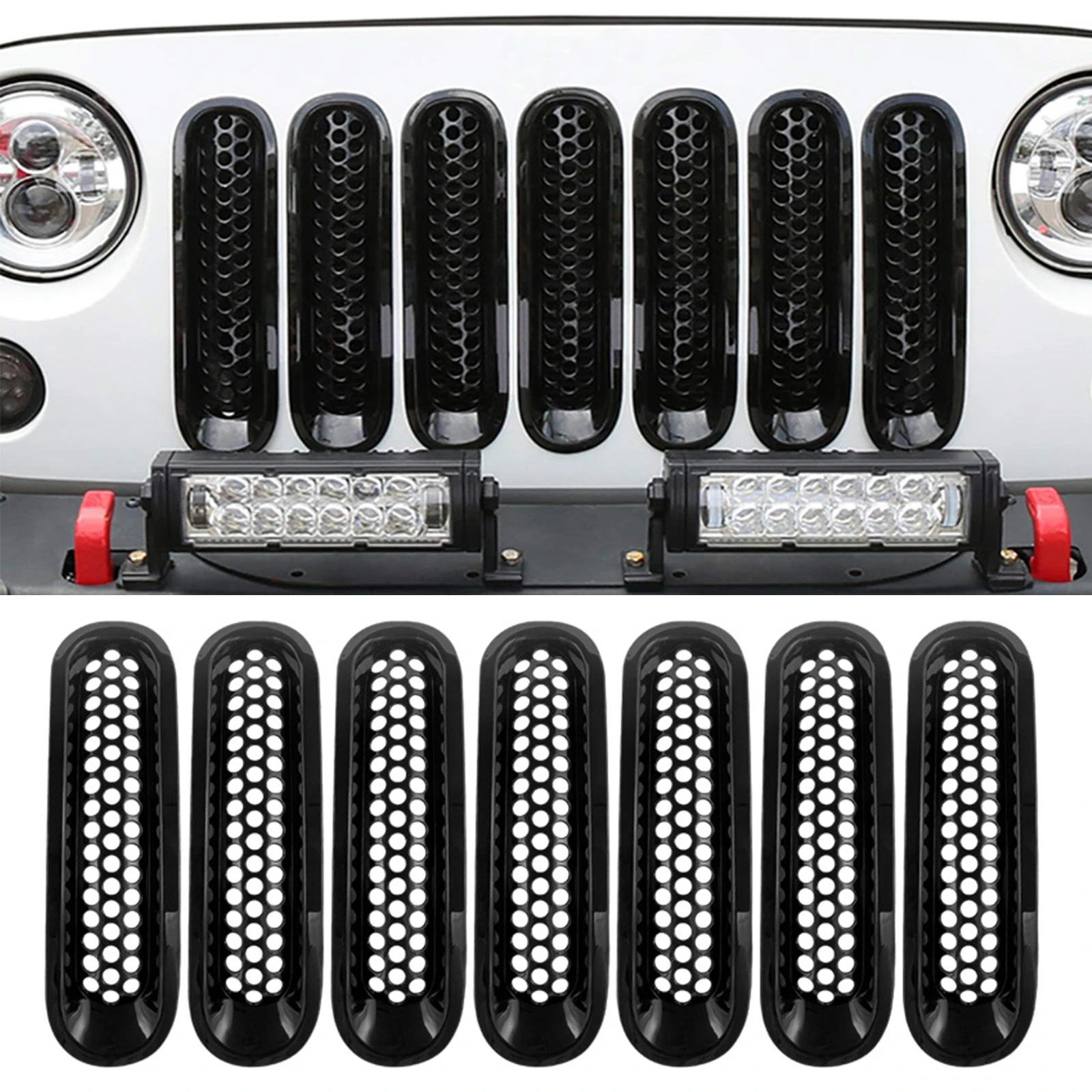 

Комплект черной передней решетки для Jeep Wrangler и Wrangler Unlimited 2007-2015