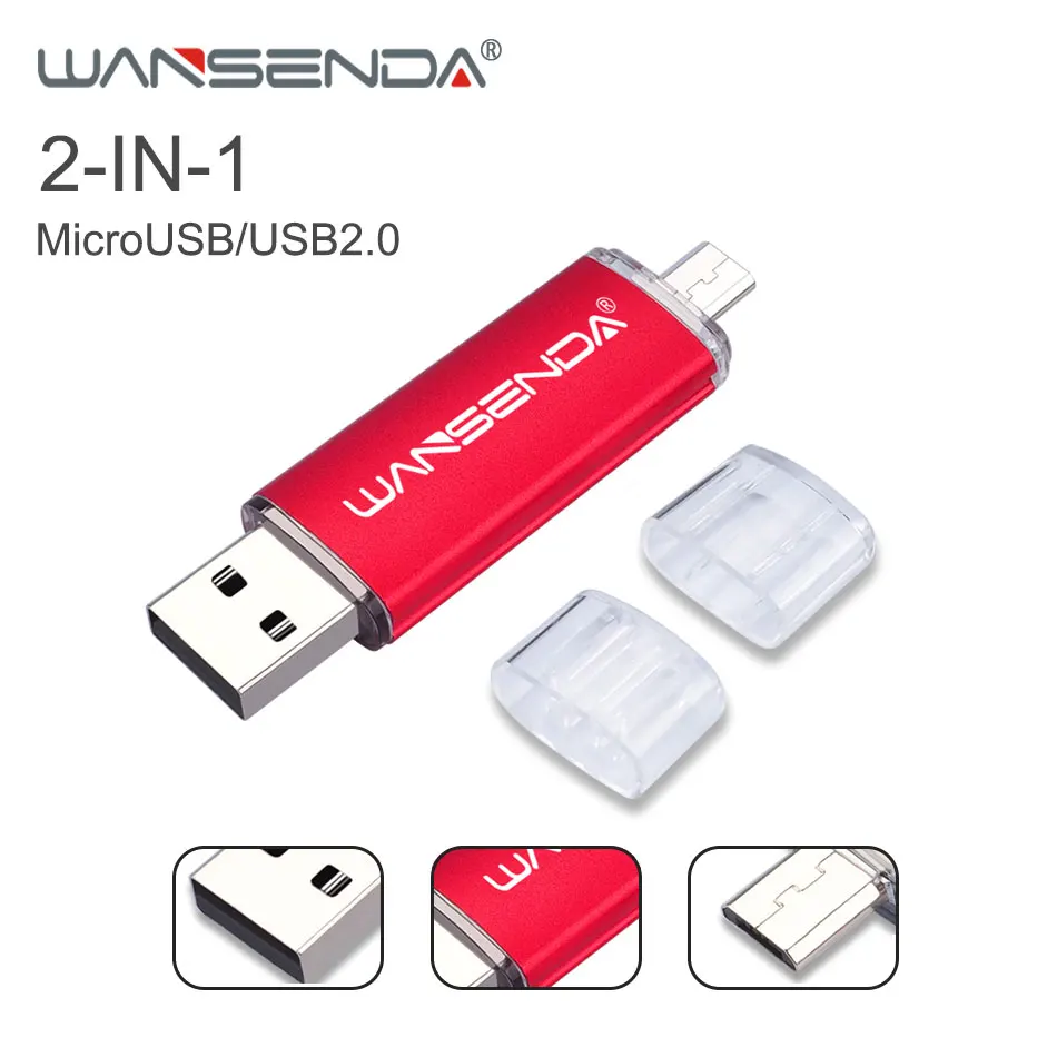 

WANSENDA USB флеш-накопитель, OTG, USB 2,0, 32 ГБ, 8 ГБ, 16 ГБ, 64 ГБ, 128 ГБ, 256 ГБ