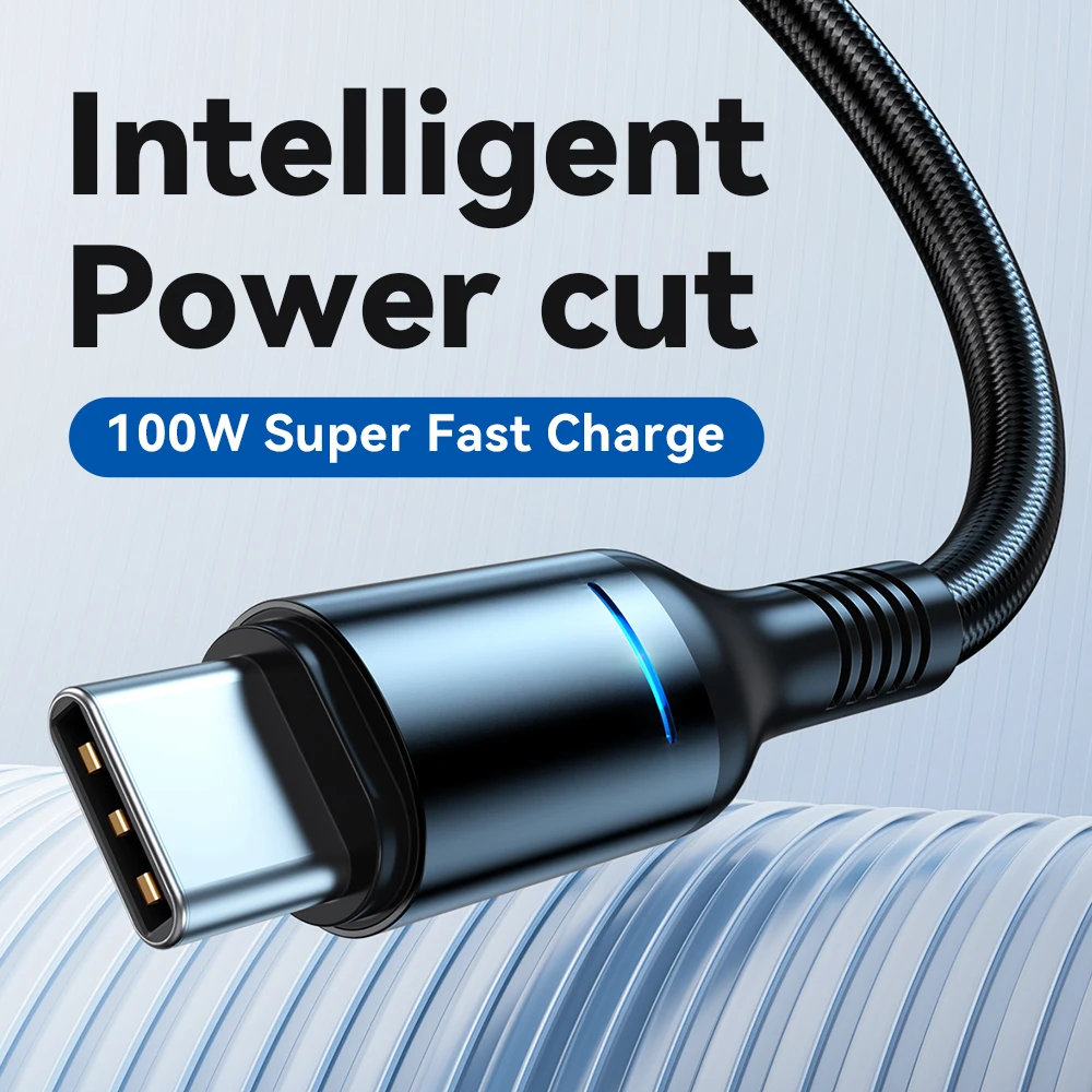 USB-C 100 Вт 6 А кабель для быстрой зарядки с интеллектуальным автоматическим