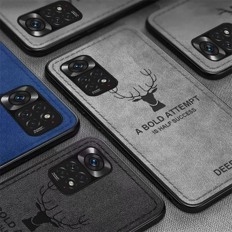 

2022 Original Note 11 Case 3D Deer Pattern Cloth Fabric Back Cover For Redmi Note11 Pro 5G Not 11S 11 S 4G Soft Frame Shockproof