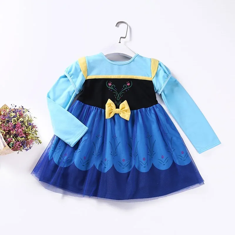 

Baby Girls Snow Queen 2 Elsa Anna Sofia Casual Dress Kids Carnival Birthday Party Costume Children Elza Snow White Clothes