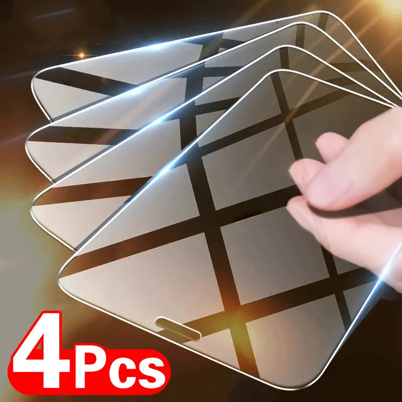 

4 шт. закаленное стекло для iPhone 11 12 Pro XR X XS Max, Защита экрана для iPhone 12 Pro Max Mini 7 8 6 6S Plus 5, зеркальное стекло