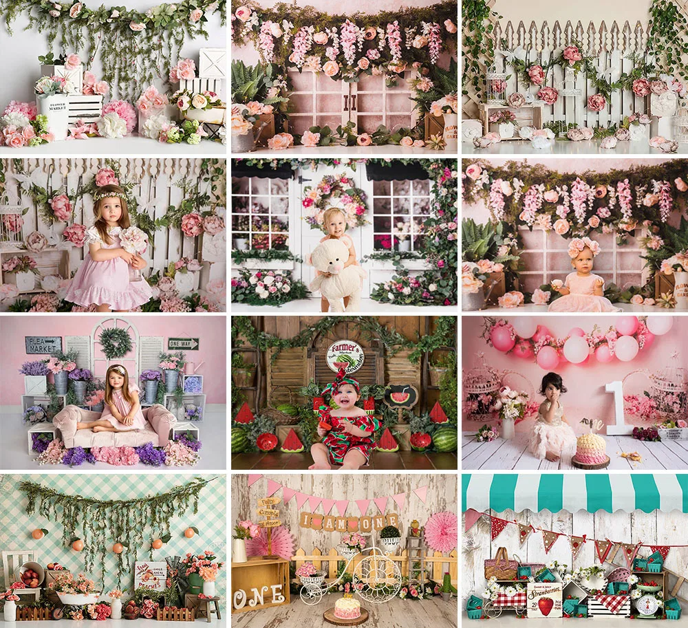 Весенний фон принцессы 1-й день рождения торт разбивать девочку розовый