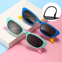 children cat eye silicone sunglasses boys girls polarized protection sun glasses kids uv400 shade travel goggles eyewear