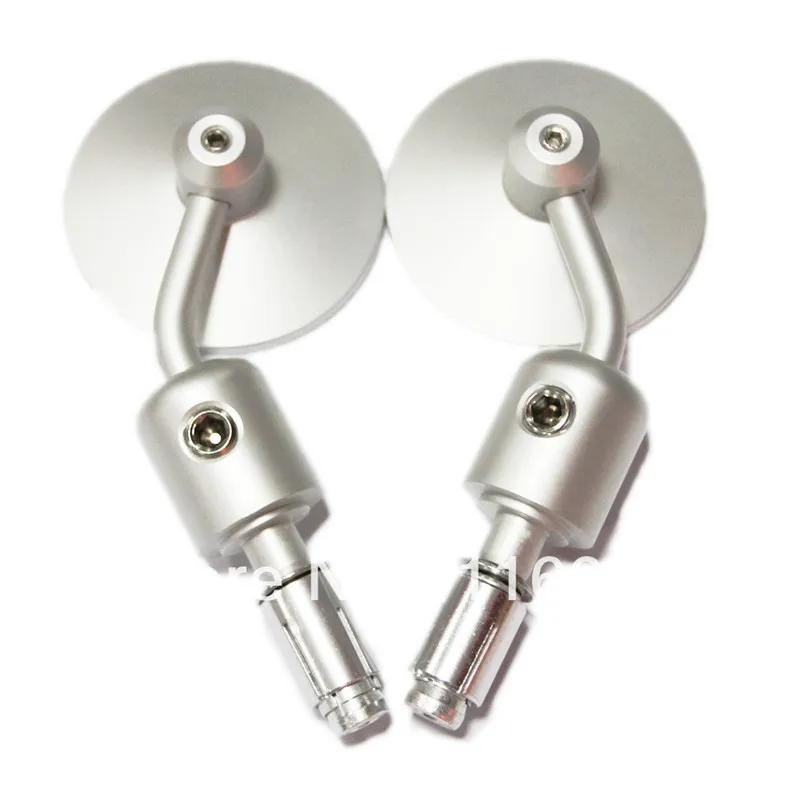 

Rear View Silver CNC Aluminum 3" Handle Bar End Mirrors 7/8" Motorcycle Side Rearview