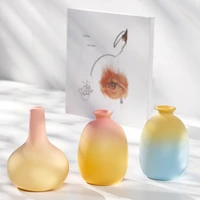 11cm colorful ceramic dried flower vase home decoration living room flower arrangement gradient color modern desktop accessories