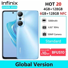 Infinix HOT 20 4GB 128GB Smartphone 4GB 64GB Helio G85 Mobile Phone 50MP AI Rear Camera 5000mAh Battery