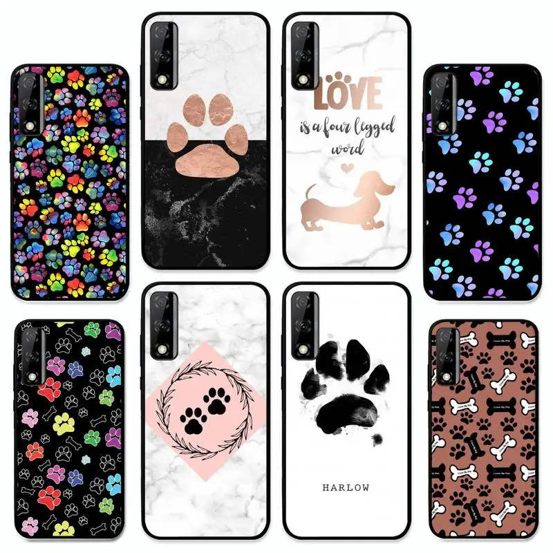 

Best Friends Dog Paw Phone Case for Huawei Y 6 9 7 5 8s prime 2019 2018 enjoy 7 plus