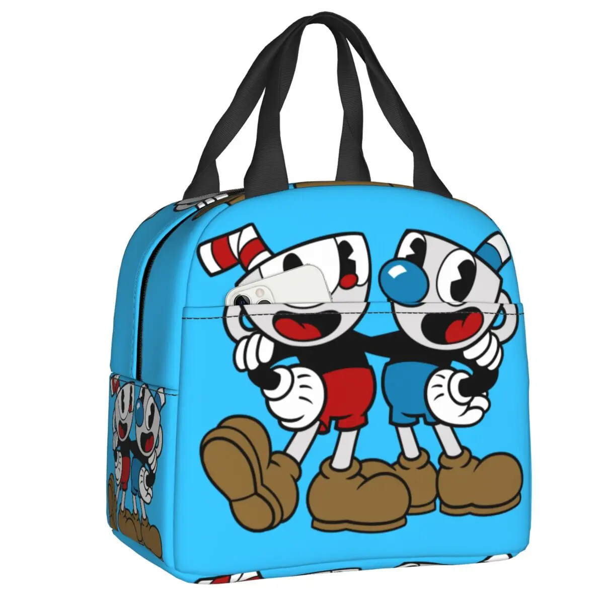 Cuphead And Mugman Dont Deal With The Devil Insulated Lunch Tote Bag for Women Resuable Thermal Cooler Bento Box Travel