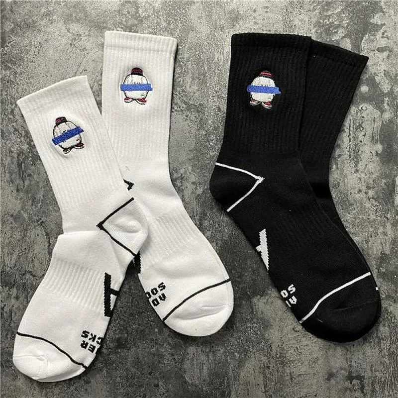 

22SS Small Snowman Embroidery ADER ERROR Socks Men Women 100% Cotton ADER ERROR Socks Fashion Four Seasons Stranger Things