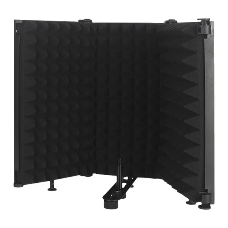 

3/5 Panels Adjustable Microphone Isolation Shield Cover Wind Screen Pop Filter Foldable For Studio Mic Recording Soundproofing