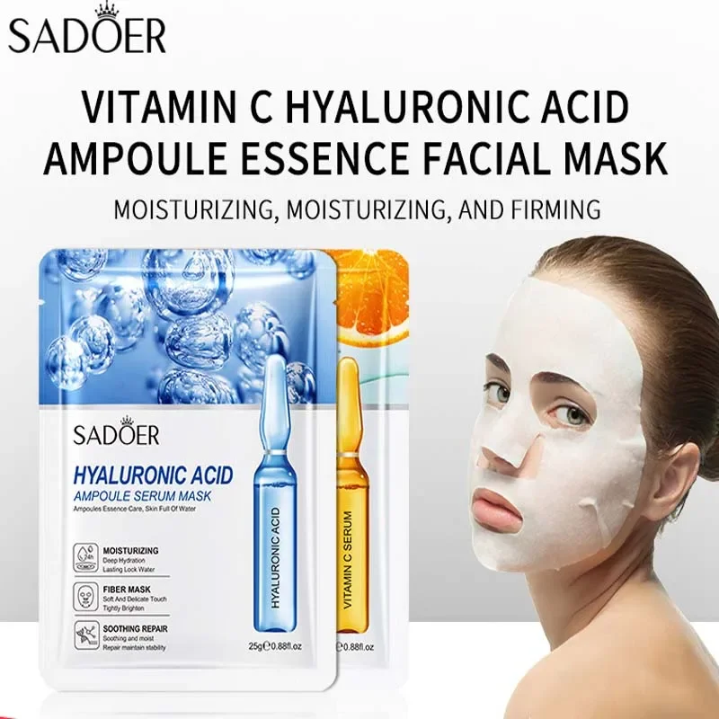 Фото 1 шт. маска для лица, увлажняющая, мягкая, гладкая кожа, витамин С, 24-каратное золото, маска для лица, сияющая красота, осветляющий продукт для ухода за кожей №1