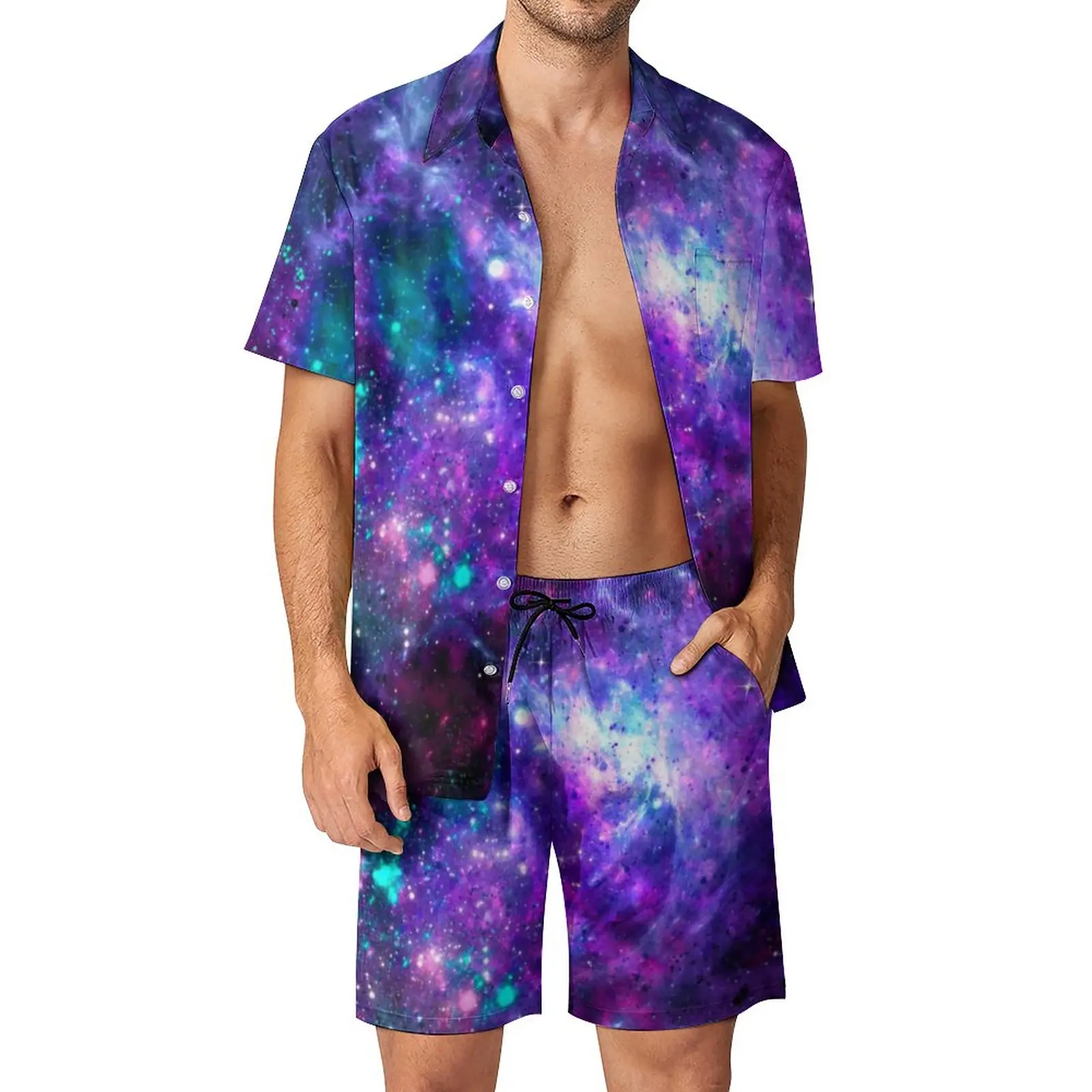 

Костюм мужской повседневный оверсайз с шортами и короткими рукавами