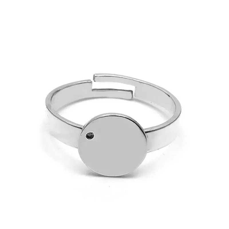 

Fashionable Men's and Women's 925 Silver Ring Flat Base DIY