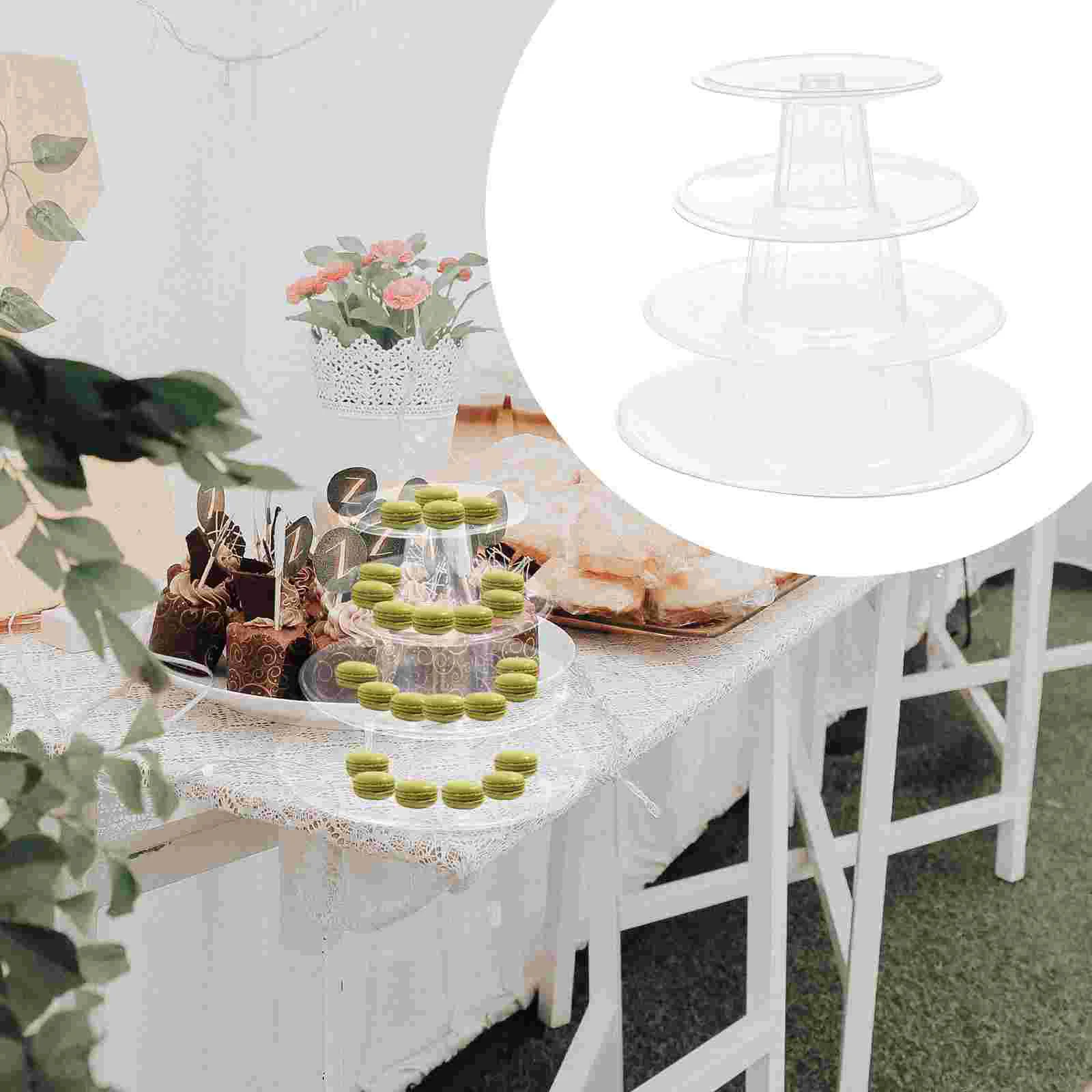 

Stand Macaron Display Cupcake Tower Cake Serving Holder Dessert Tray Rack Round Wedding Tree Donut Riser Platterclear
